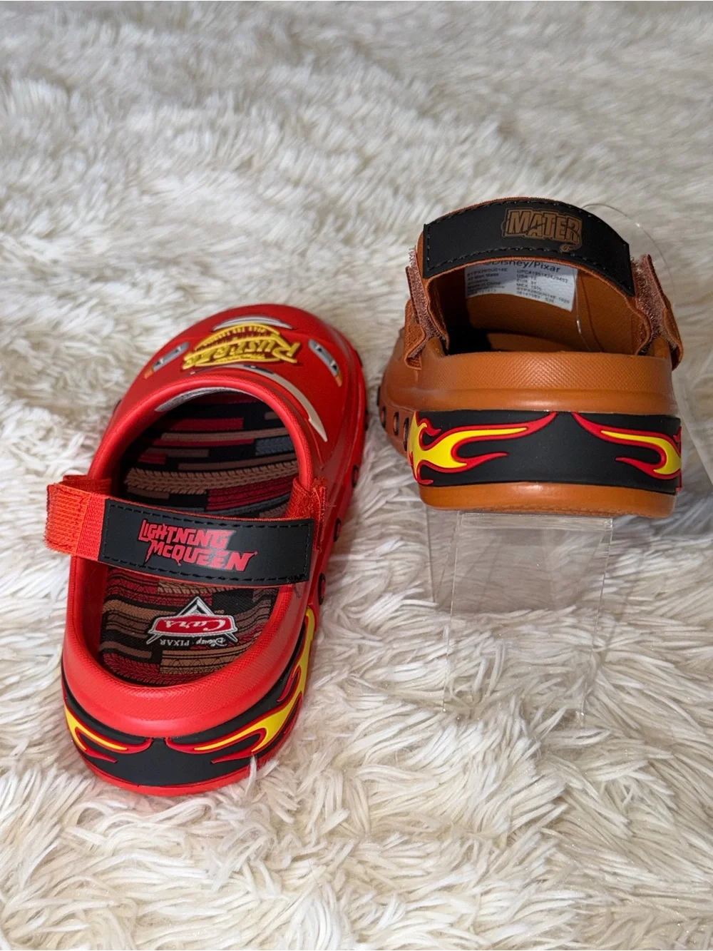 Disney Kids Cars Lightning McQueen Red & Mater Brown Slip-On Clogs